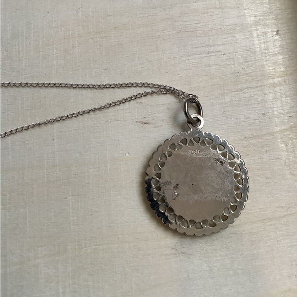 New vintage STERLING SILVER double happiness pendant necklace - Picture 10 of 16